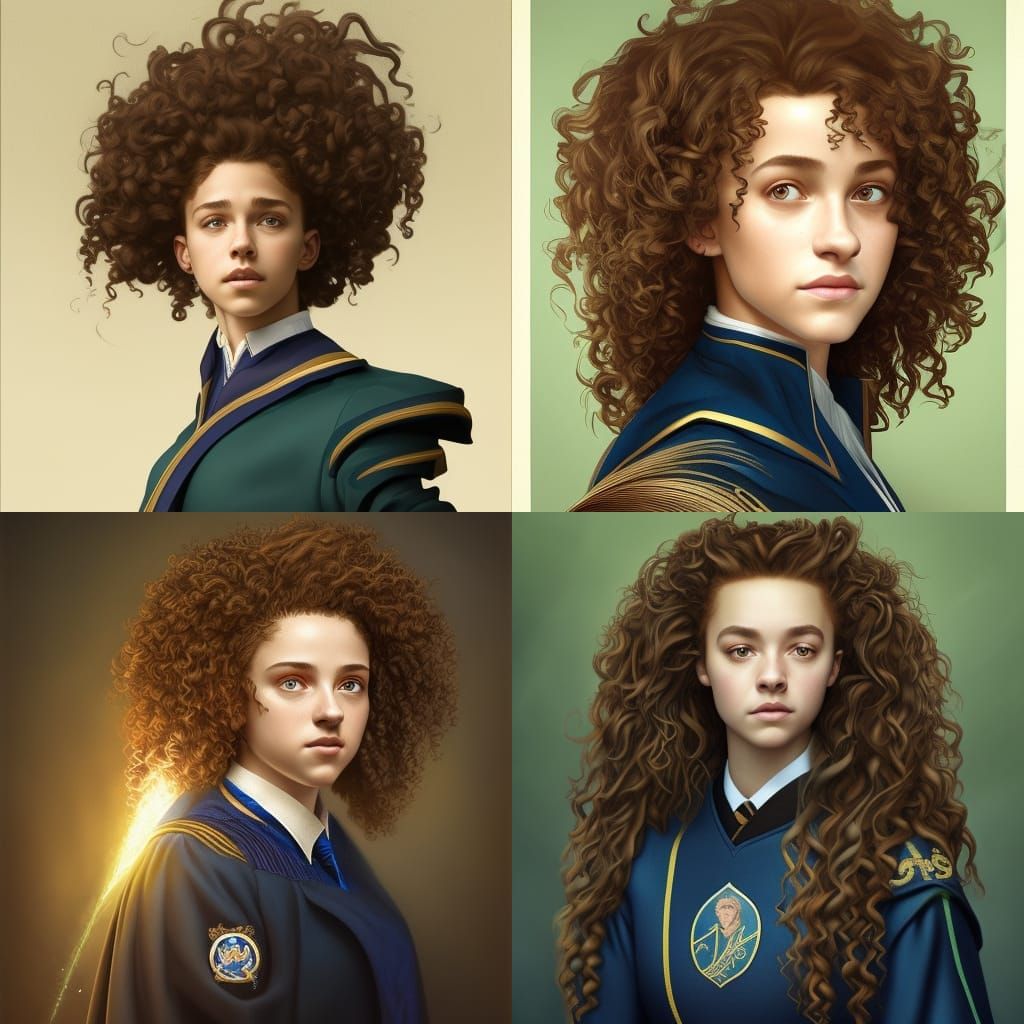 Ravenclaw Student Portrait in Art Nouveau Style