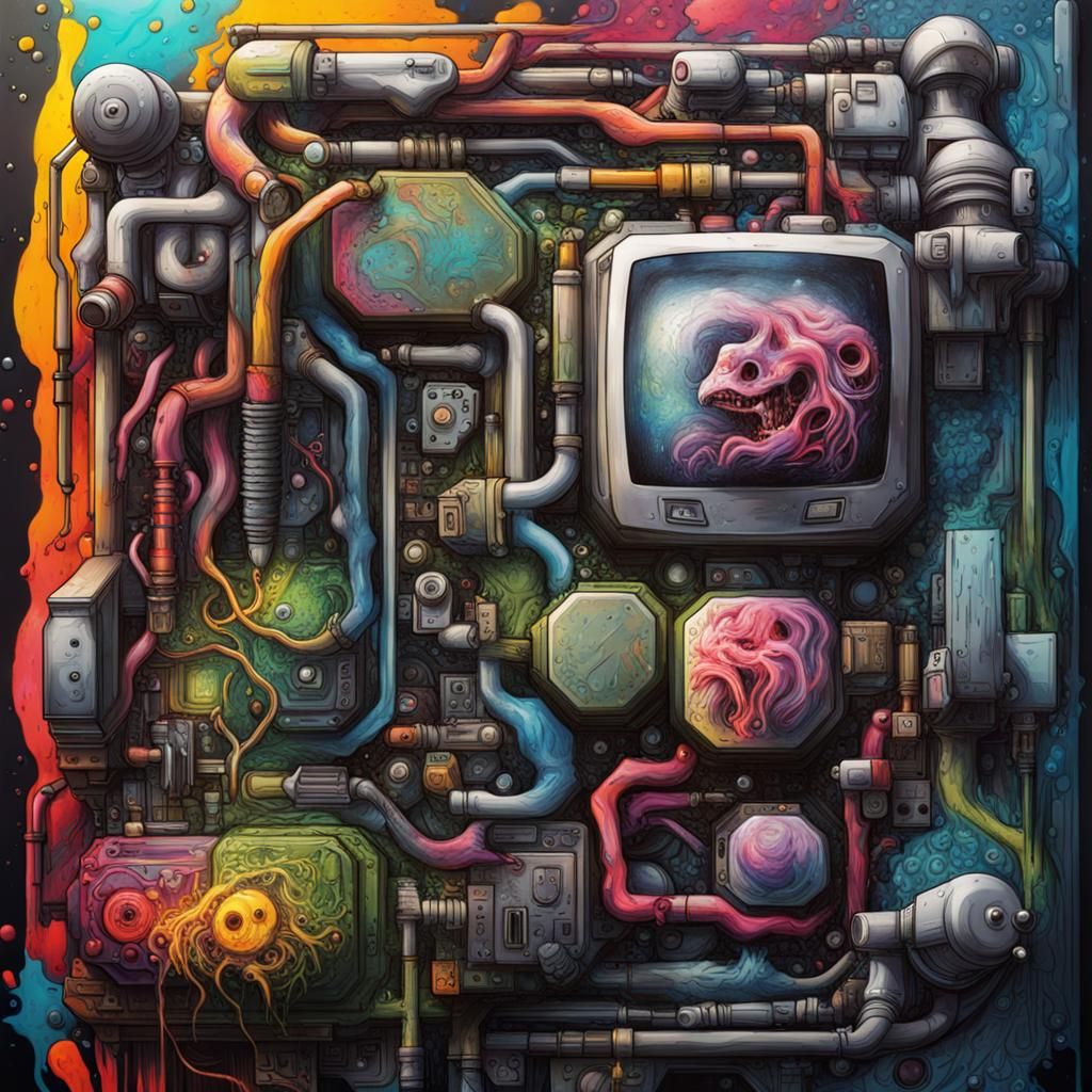 Biological Motherboard: Graffiti Art in High Detail