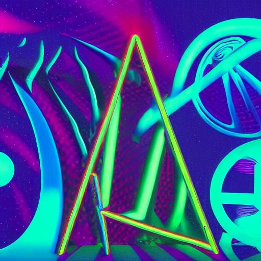 Holographic Neon Trees in Cosmic Astral Style