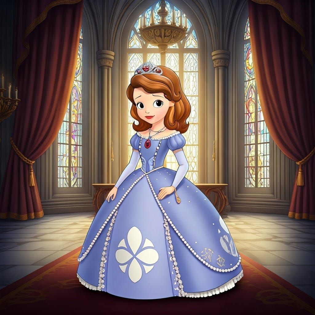 Princess Sofia in Renaissance-Style Throne Room