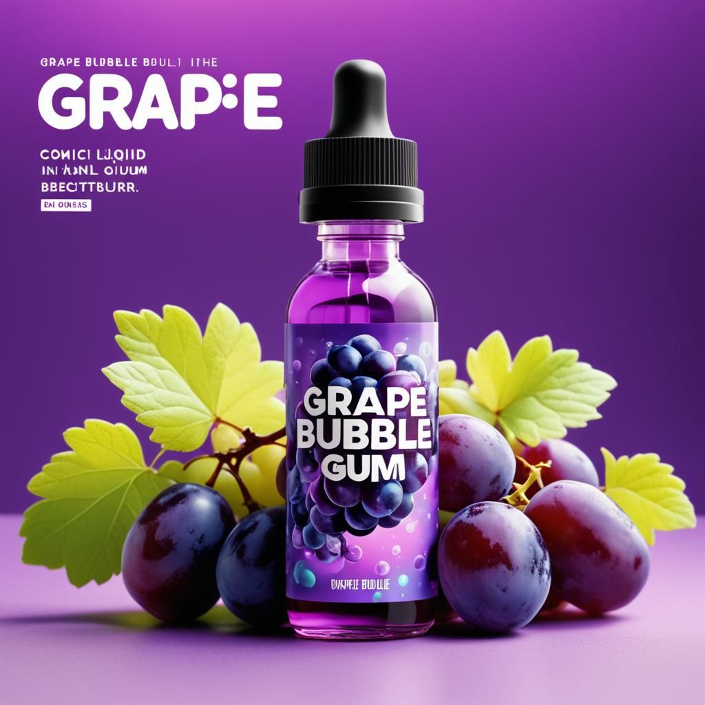 Grape Bubble Gum Vape Liquid with Neon Glow