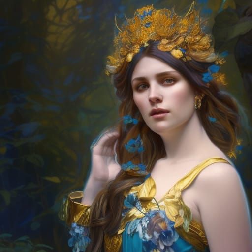 God Queen Yavanna: Hyperdetailed Artgerm-Style Portrait