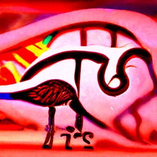 Hyperrealistic Ibis on Psychedelic Thoth Background