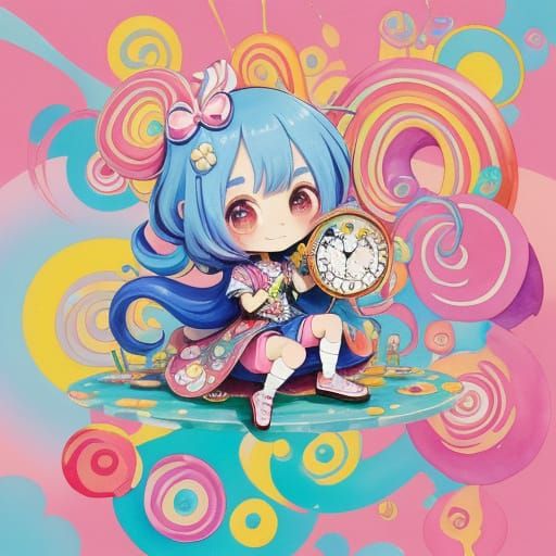 Vibrant Chibi Handyman Ant in Whimsical Candyland Wonderland