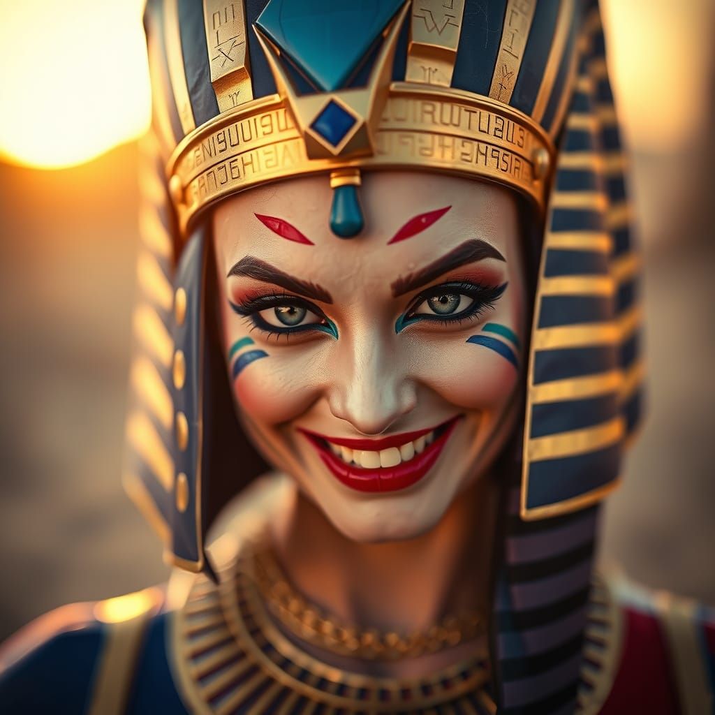 Egyptian Harley Quinn in Golden Headdress