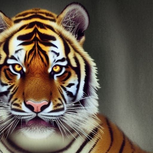 Dramatic Tiger Stare: Digital Matte Painting
