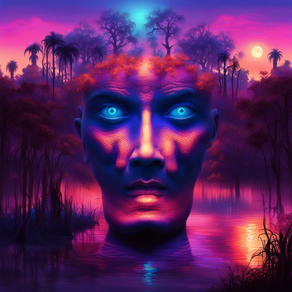 Glowing Souls Rise from African Lake at Night