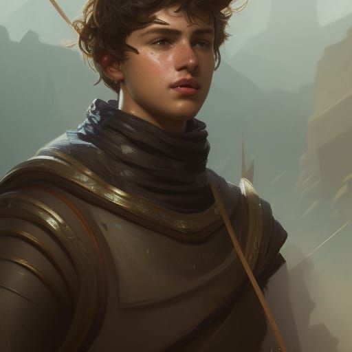 Medieval Explorer with Energy Aura, Hyperdetailed Portrait