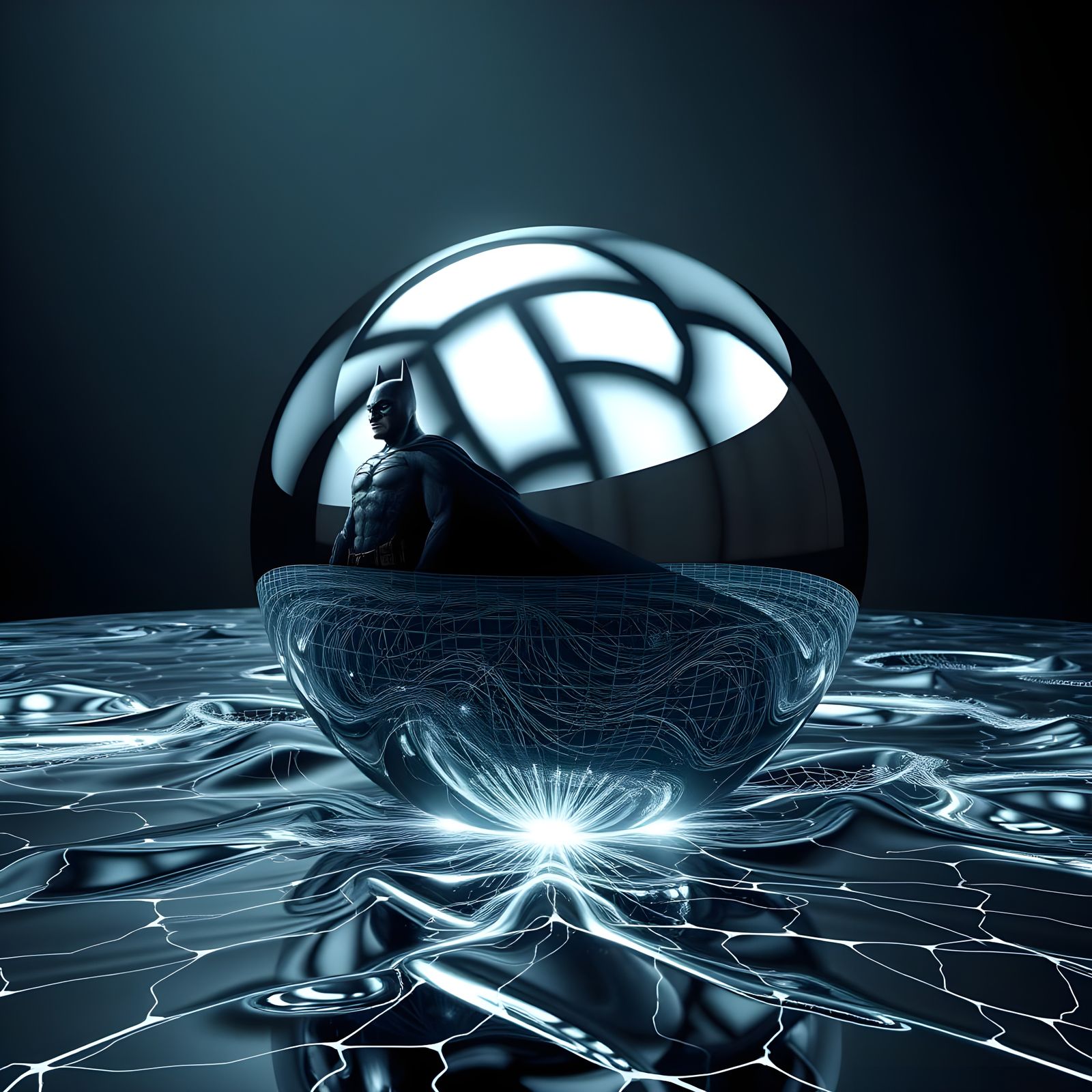 Batman Double Reflection in Gravitational Sphere