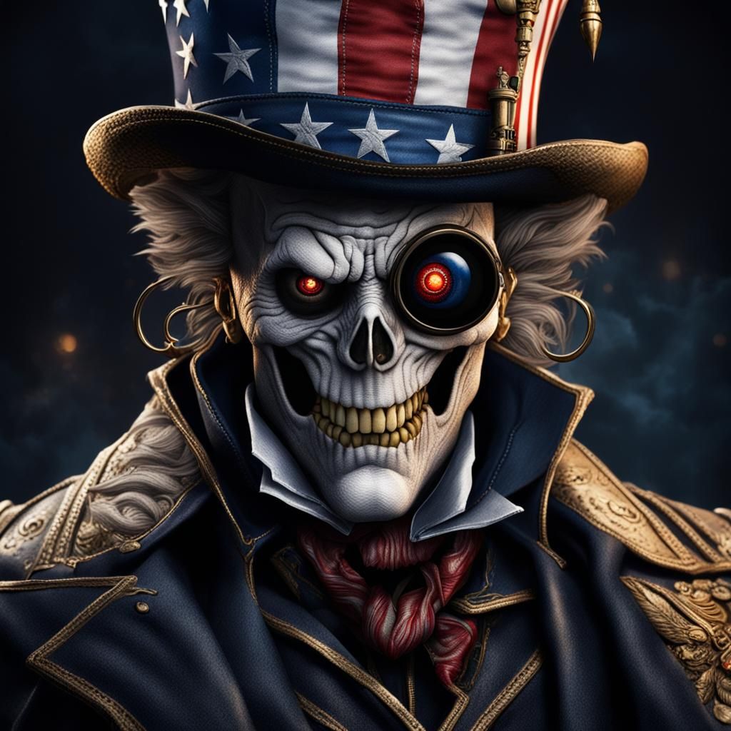 Steampunk USA Super Villain in Cinematic Style