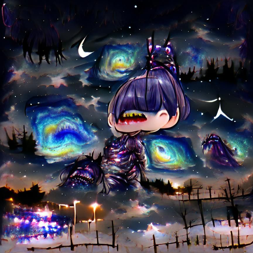 Nightmare in Galaxy Night Sky