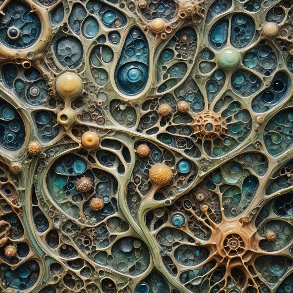 Biological Surrealism: Life Emerging from Ceramic Tile