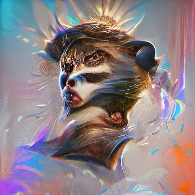 Angry Raccoon Portrait in Hyperdetailed Art Style