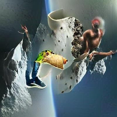 Man Jumps off Asteroid Eating a Burrito