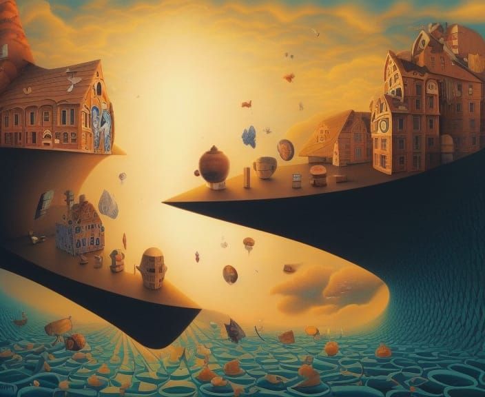 Surreal Scene in Yerka Style