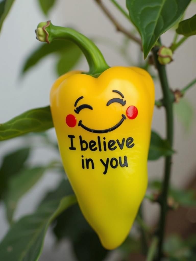 Emotional Support Chili Pepper with Positive Message