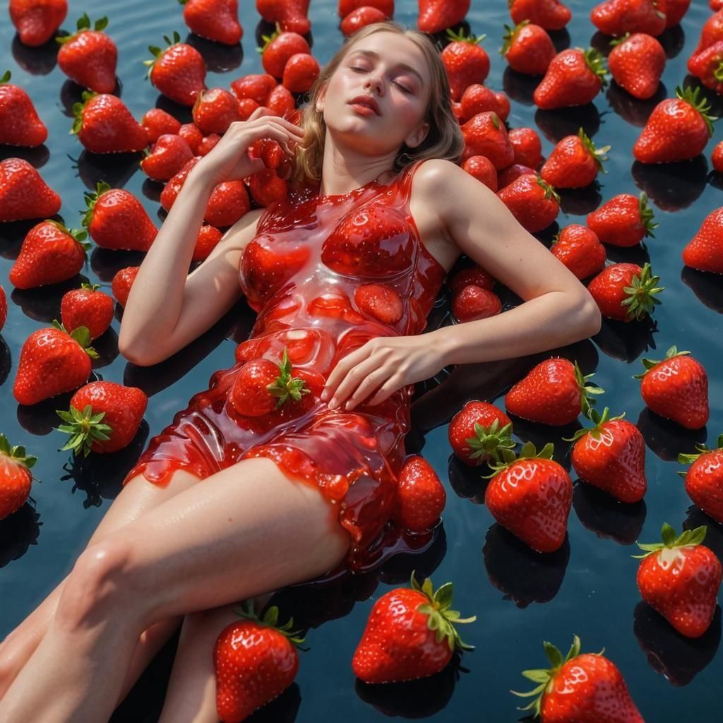 Strawberry Jelly Lady in Hyperrealism
