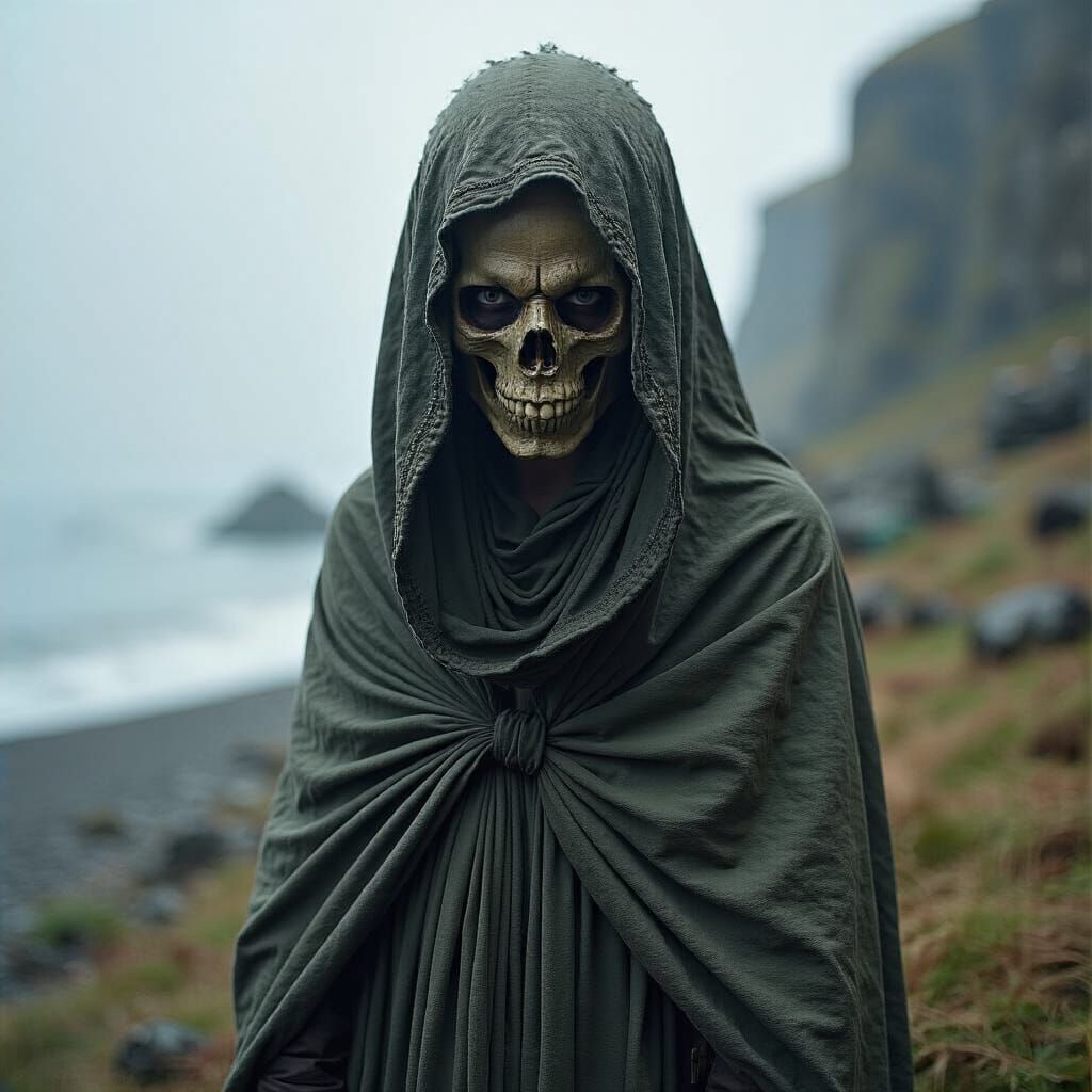 Grimdark Portrait in High-Contrast Photography Style