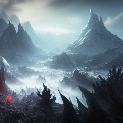 Icy Helheim Landscape: Dark Fantasy Concept Art