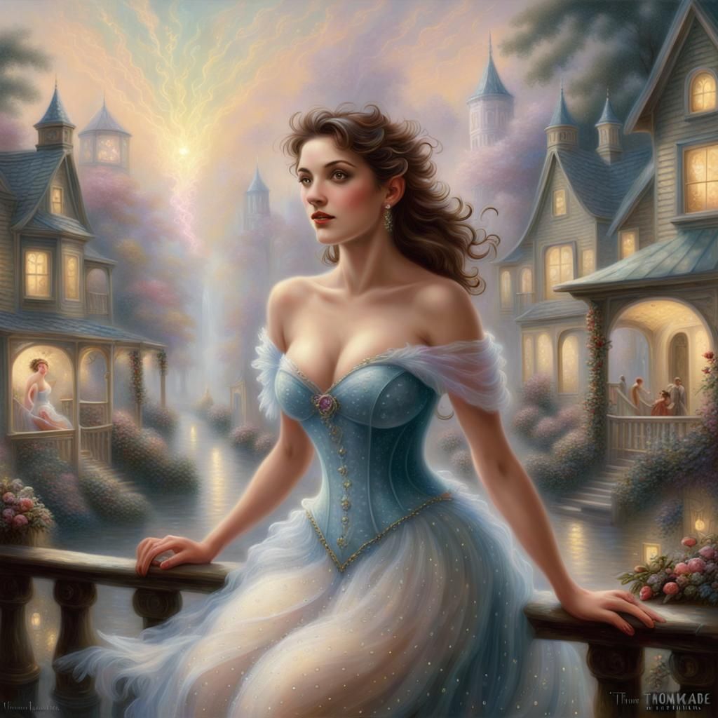 Ethereal Party Woman in Fantasy Style