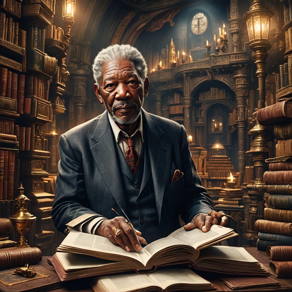 Morgan Freeman Reads an Illuminated Book