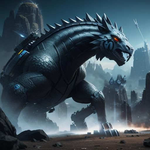 Futuristic Animal Hybrids in 3D Game Style