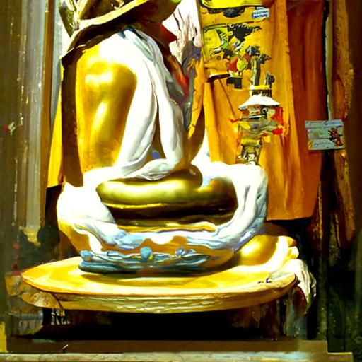 Buddhist Oil Painting Inspired by James Gurney