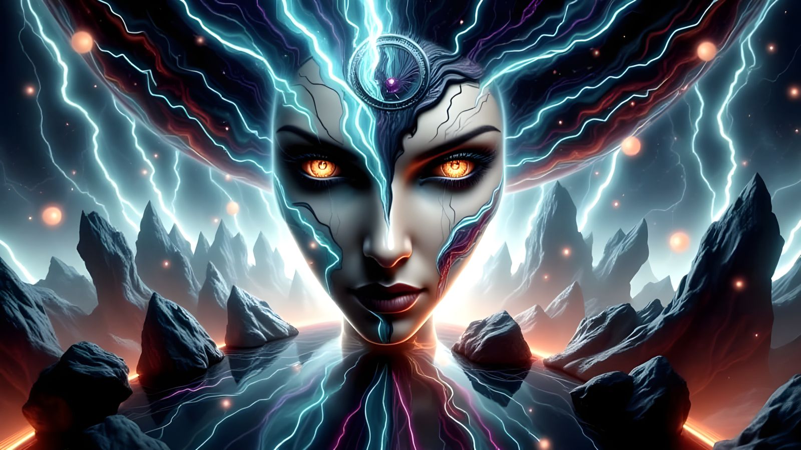 Ethereal Cathedral in Vibrant Colors and Surreal Imagery