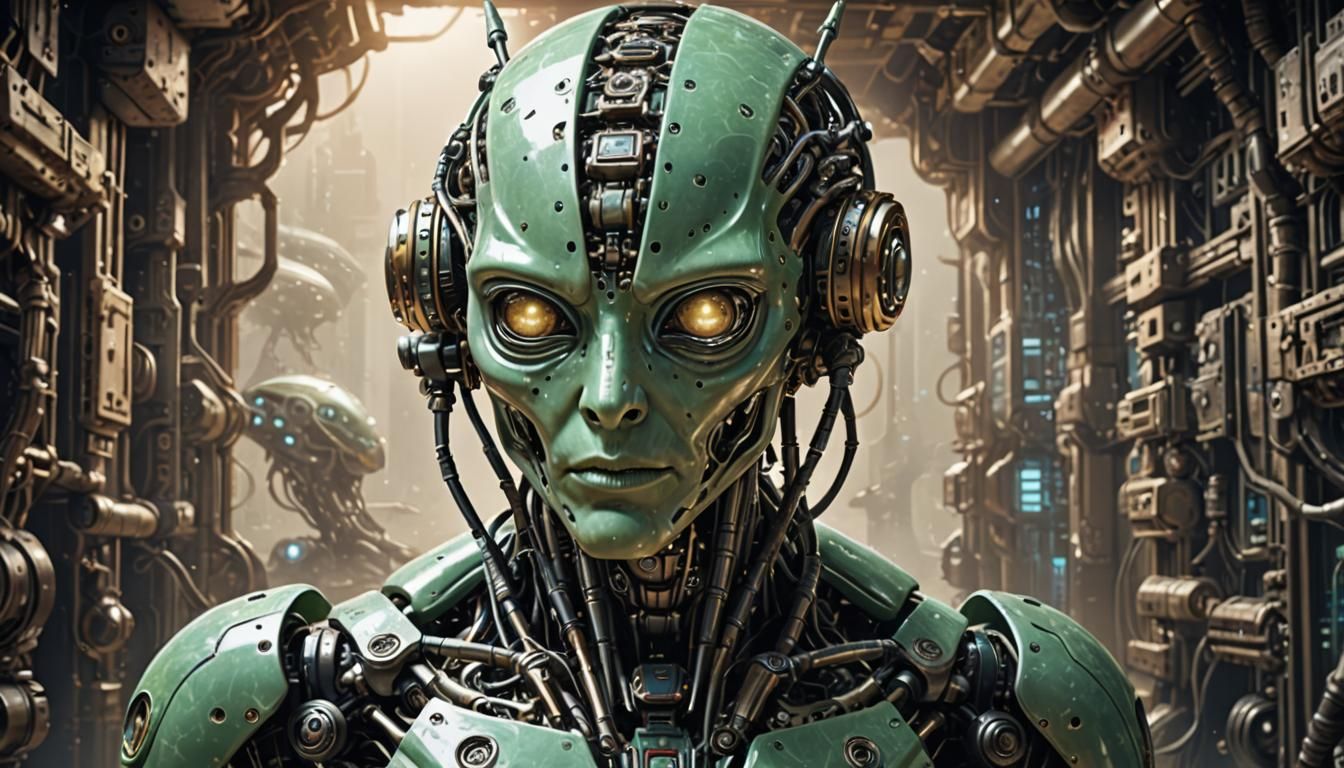 Alien Robot Civilization Binary Code Dream