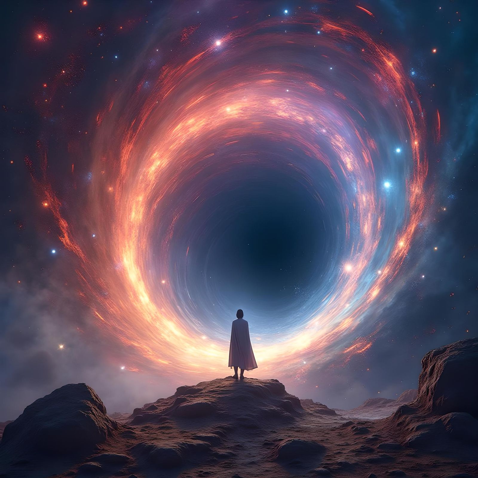 Black Hole Edge: Surreal Reality Warps in Hyperreal Photo