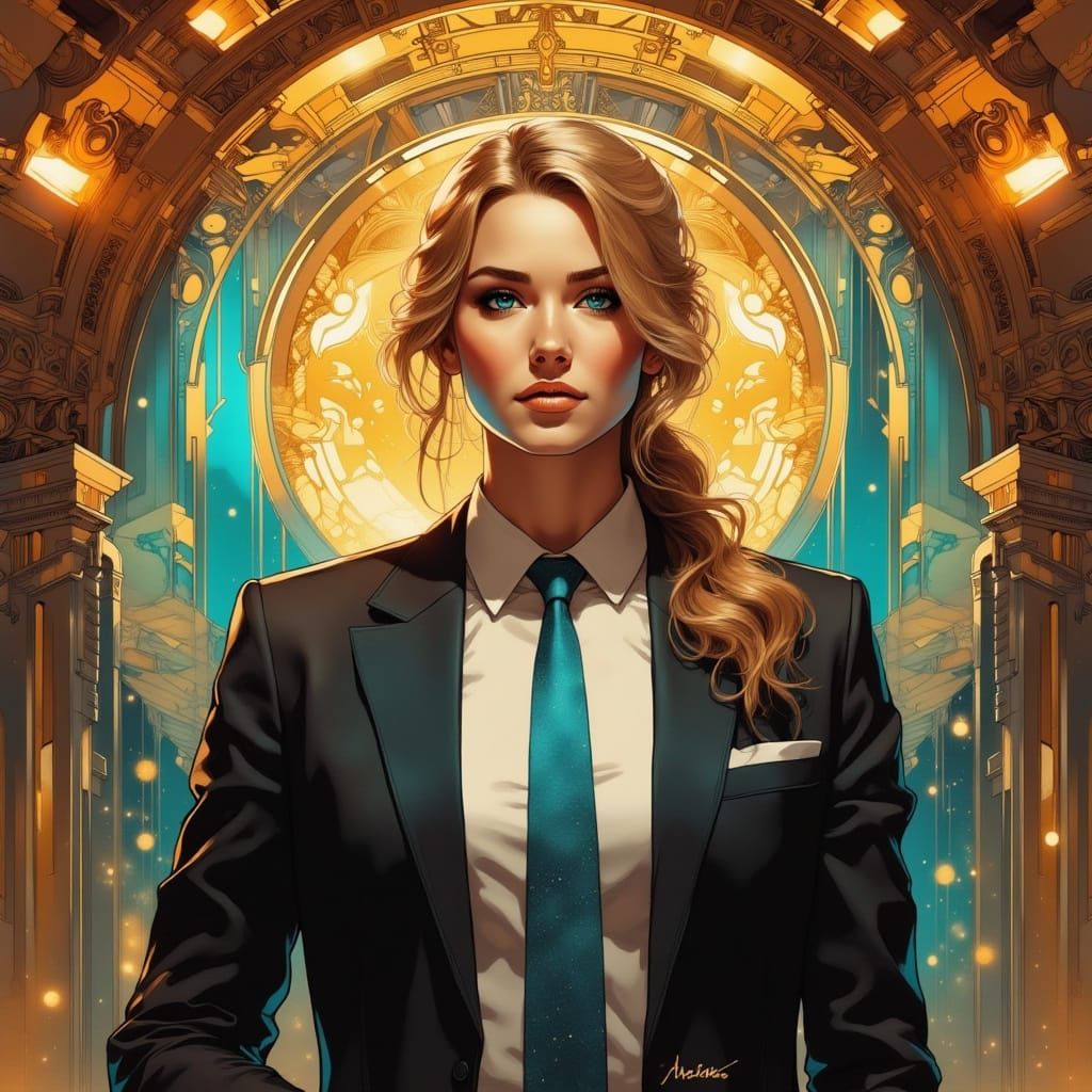 Galactic Ritz Employee Portrait in Anderson Style