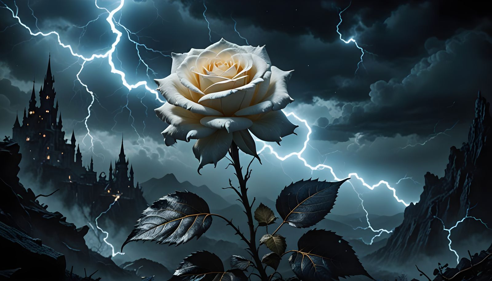 Electric Blue Rose Blooms in Cosmic Wonder