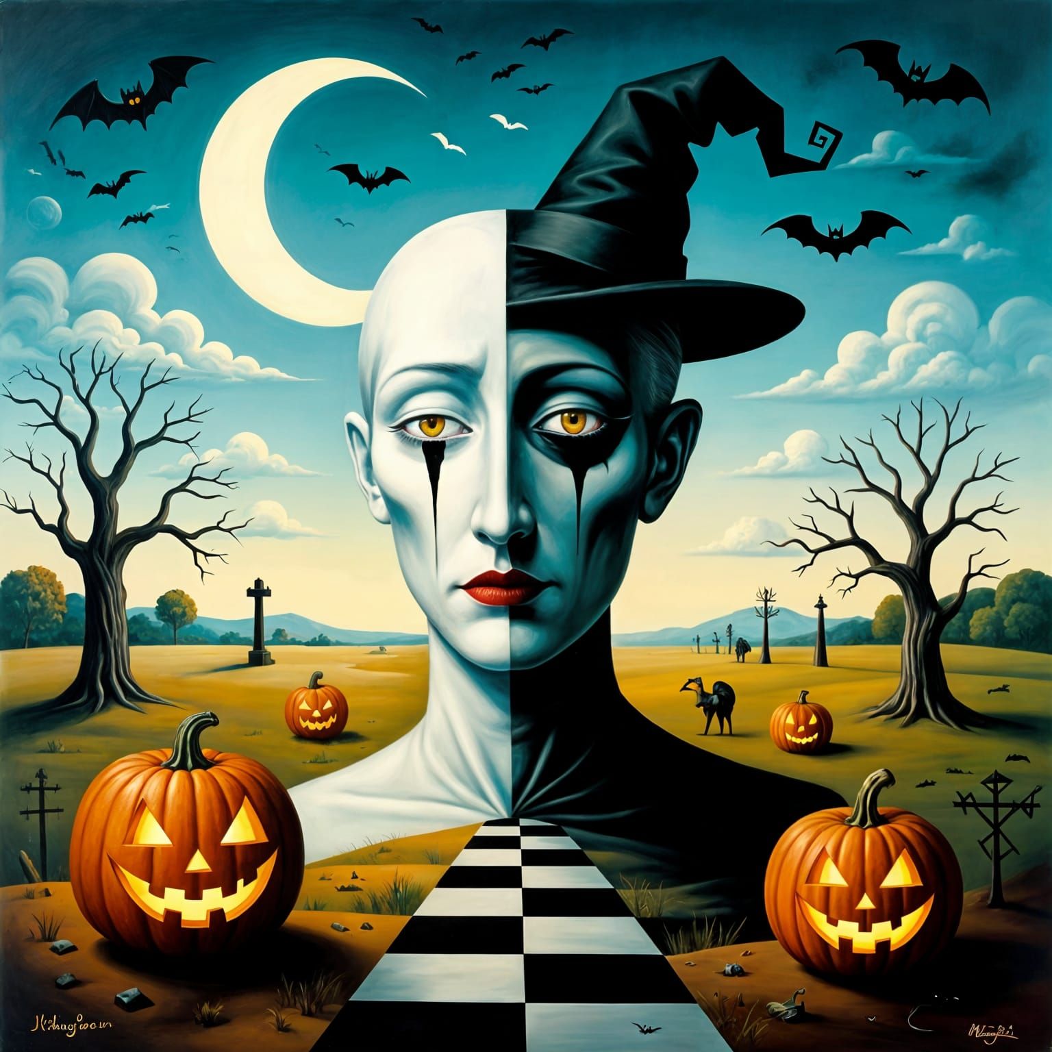 Surreal Halloween in a Liminal Space