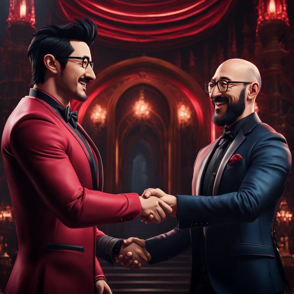 Markiplier and Vsauce: Detailed Digital Matte Painting