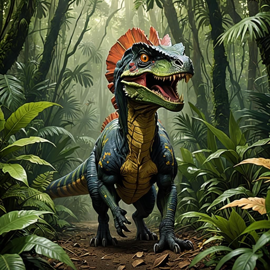 a Dilophosaurus