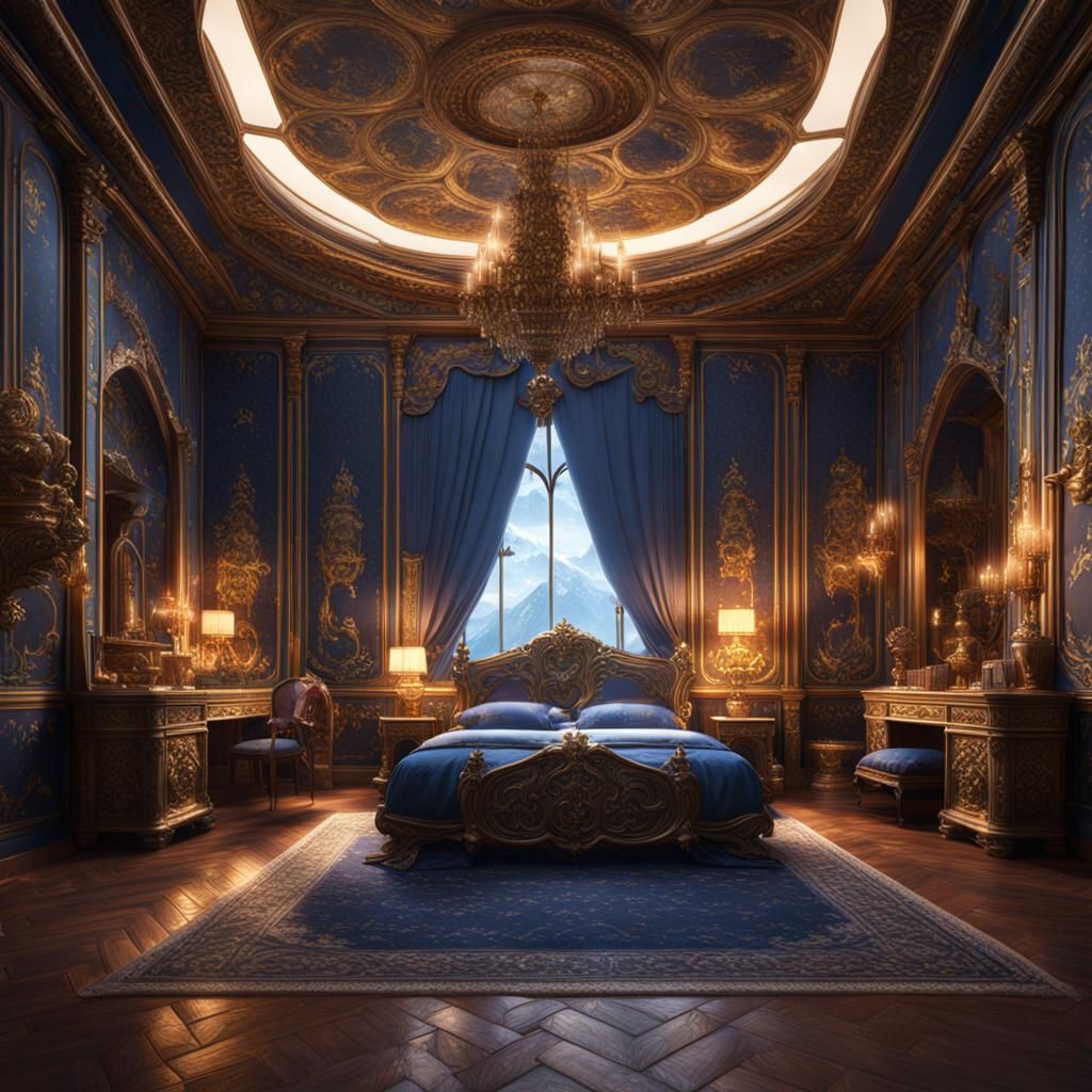 Fantastical Royal Bedroom in Detailed Matte Painting