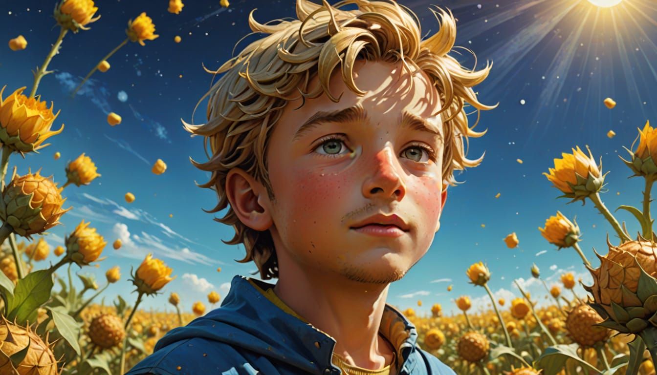 Surreal Summer Prince Gazing at Ancient Harvest