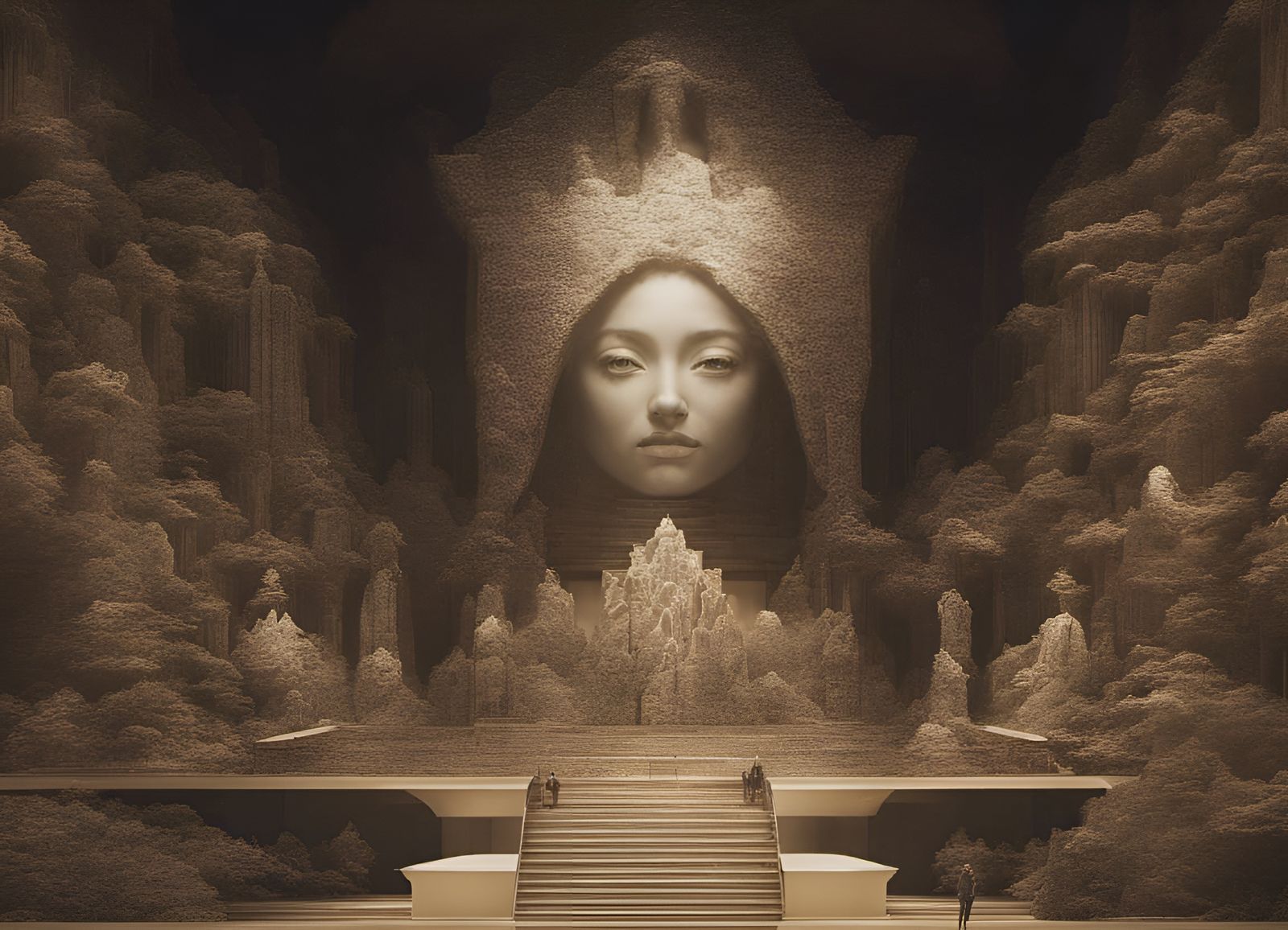 Couples Dance on Mothership in Darkening Sky