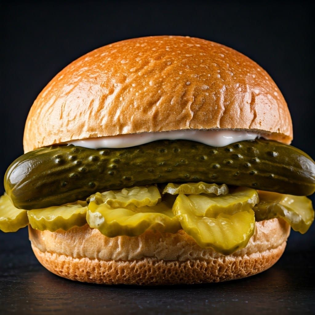 Delicious Sandwich with Oversized Dill Pickle