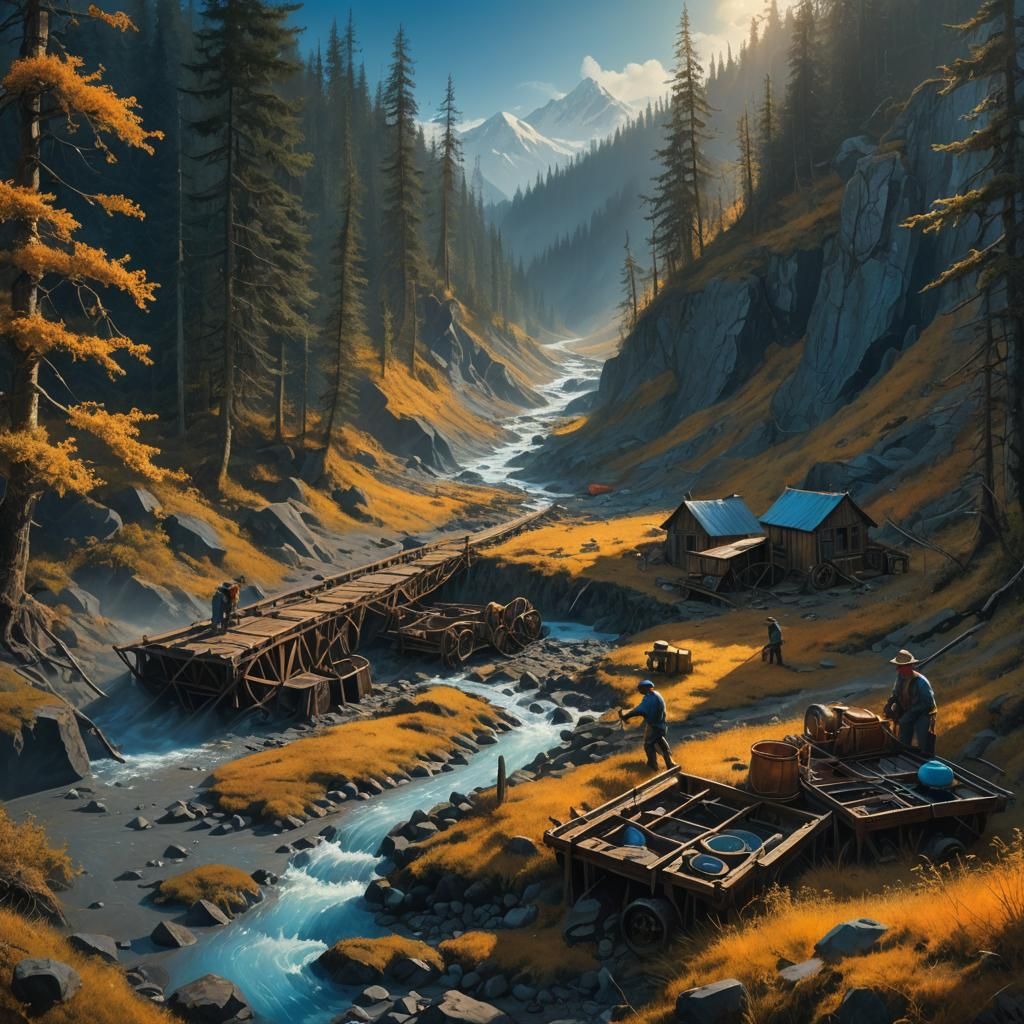 Alaska Gold Rush: Dramatic Matte Painting in Wilderness