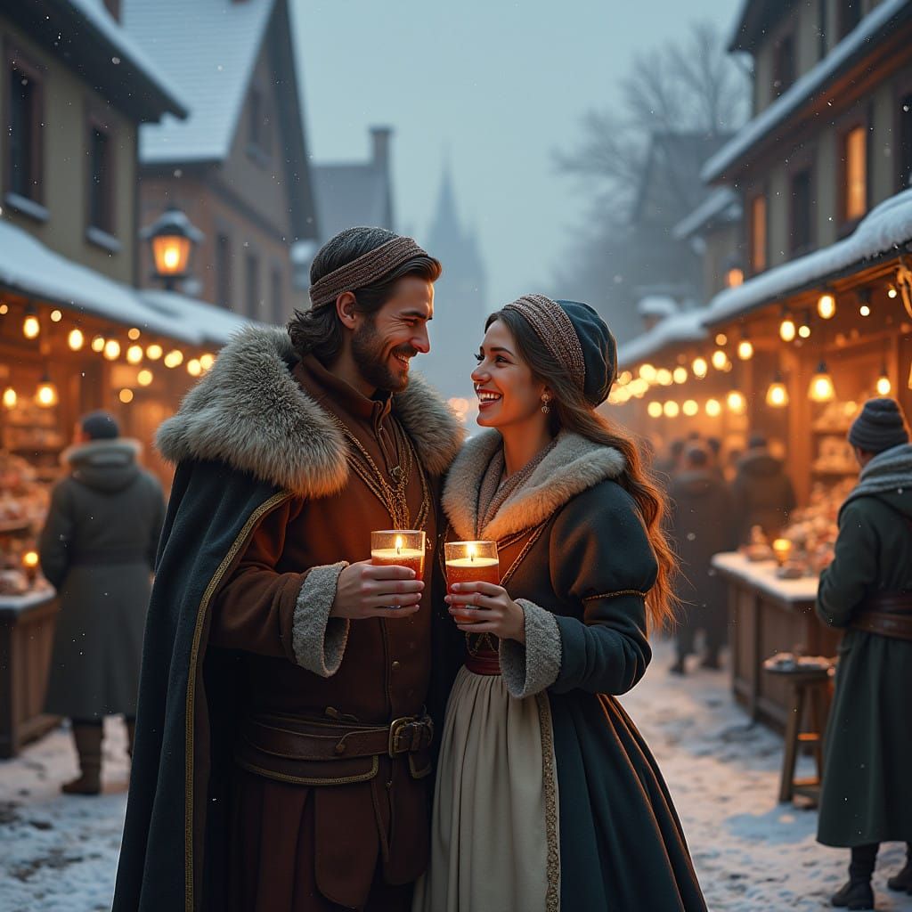 Mama and Papa Celebrate Silvester on a Whimsical Medieval Ma...