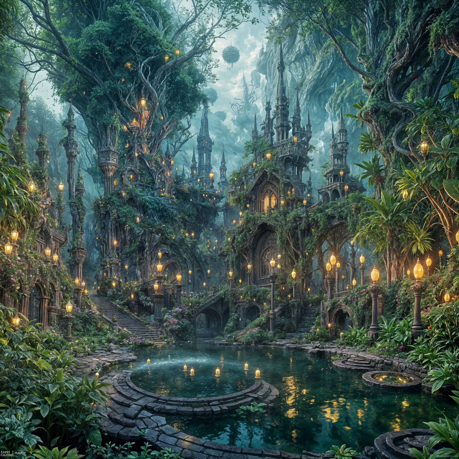 Garden of Eden with Luminescent Plants