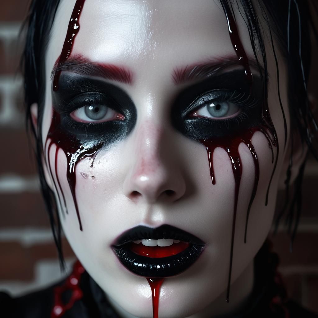 Vampire Goth Woman in Hyperdetailed Digital Art