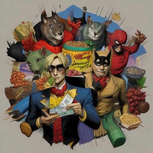Super Rat Reduces Food Prices: Pop Art Cubism