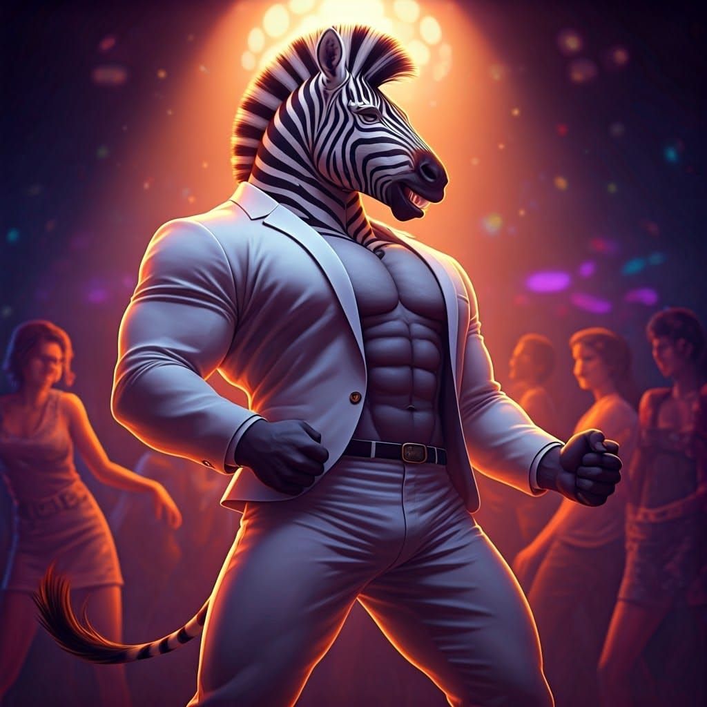 Dazzling Disco Zebra Unleashes His Moves