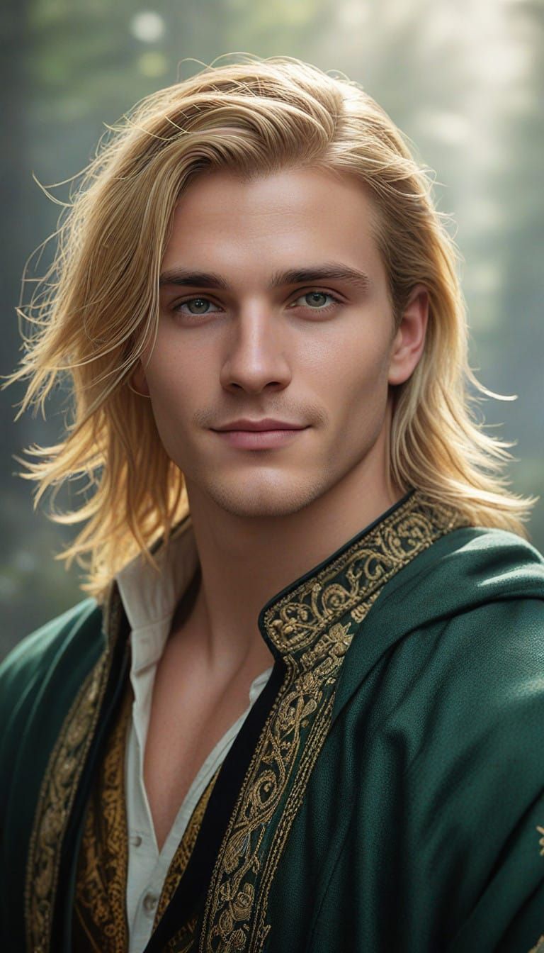 Chiseled Gentleman Emits Ethereal Glow in Dreamy Landscape