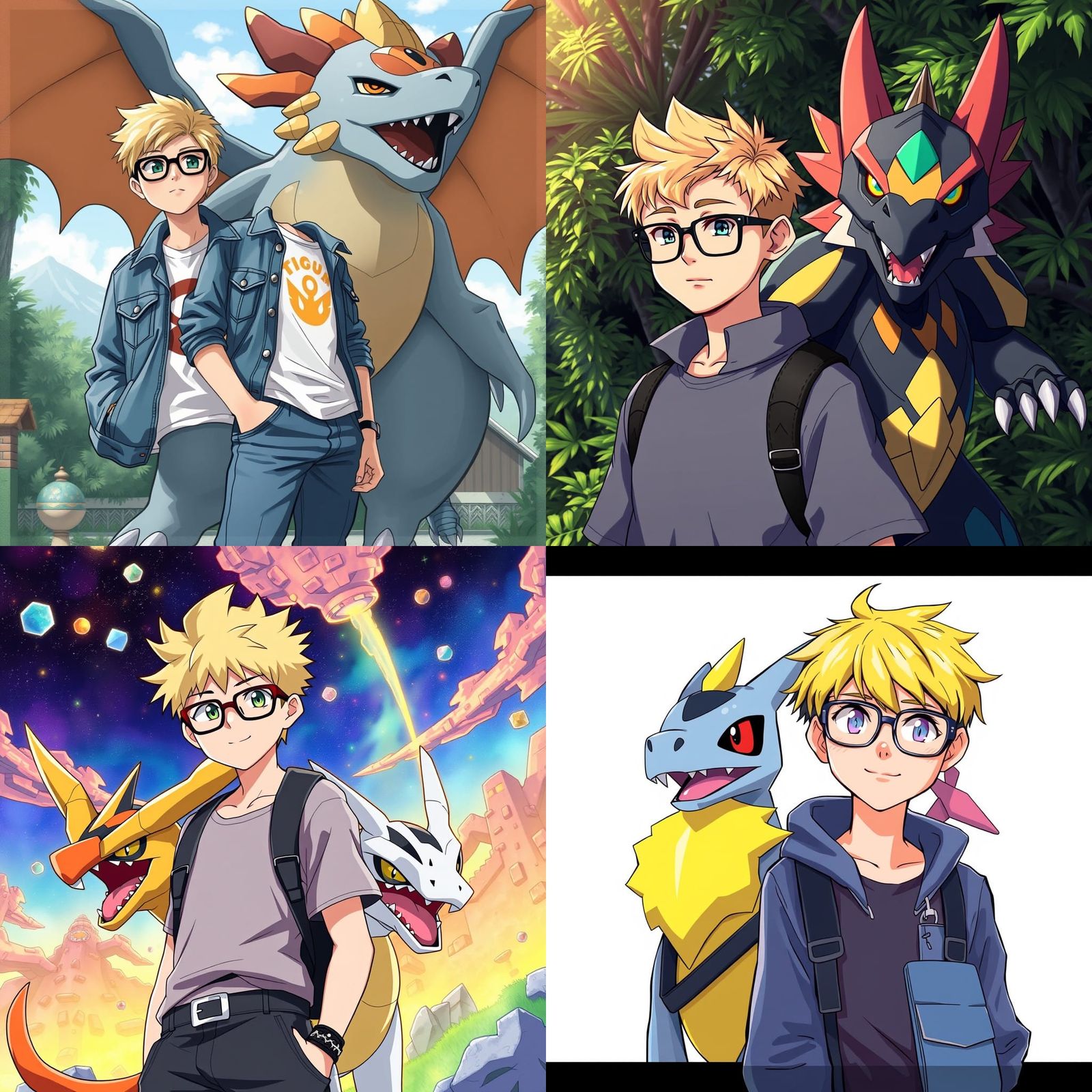 Blond Man and Digimon Partner