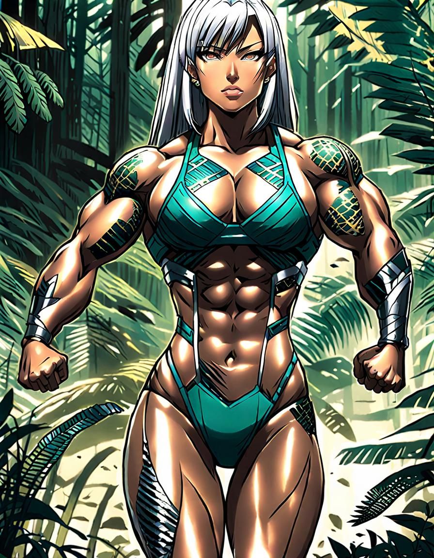 Anime Amazon Warriors in Jungle Illustration