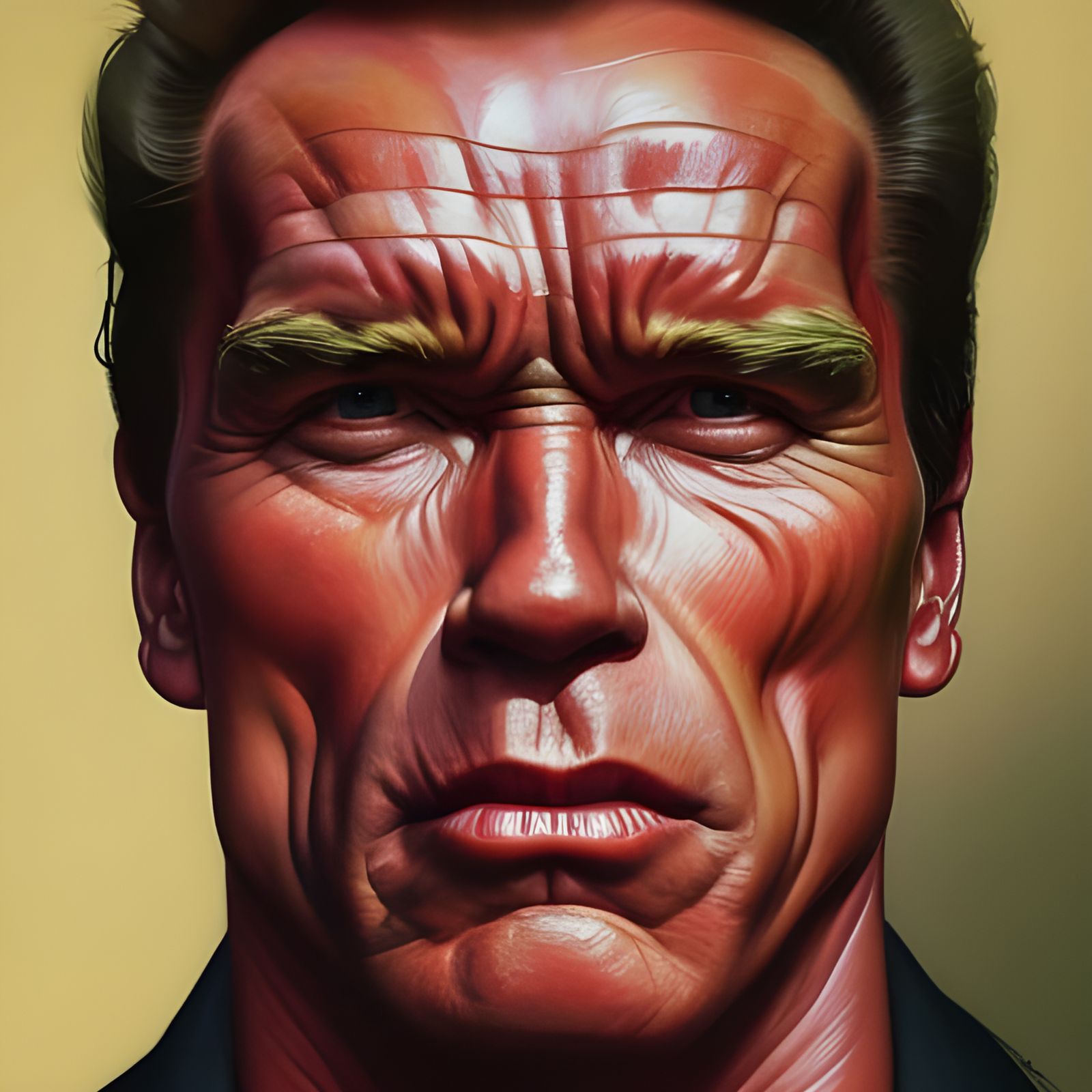 Sunburnt Robot Portrait in Classic Art Style