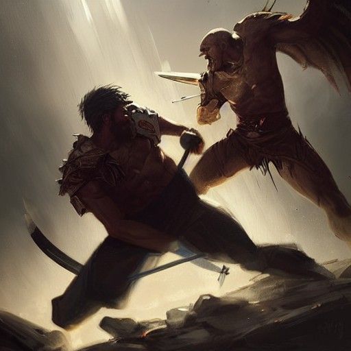 Dragonslayer Versus Brawler in Sinister Pit Fight